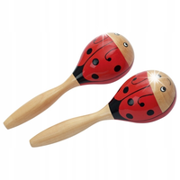 MARAKASY DREWNIANE BIEDRONKI INSTRUMENT DLA DZIECI GRZECHOTKA