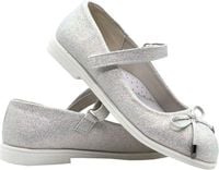 Baleriny dziewczęce American Club XD119/24 - srebrne 34