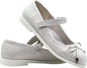 Baleriny dziewczęce American Club XD119/24 - srebrne 34