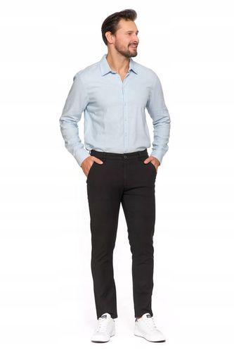 SPODNIE MĘSKIE Eleganckie Czarne Chinosy Nogawka Prosta Modne MORAJ r. 32 na Arena.pl