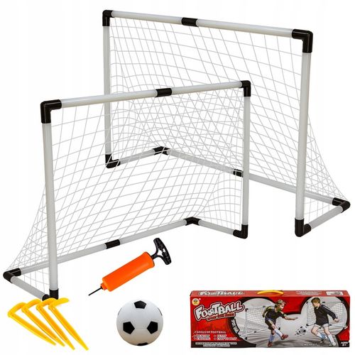 Zestaw 2 BRAMKI Do Gry W Piłkę Nożną Z Siatką Do Złożenia Pompka Igła na Arena.pl
