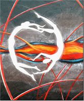 60CM 50CM OBRAZ ŚCIENNY TANIEC PŁOMIENIACH DRUK PŁÓTNO