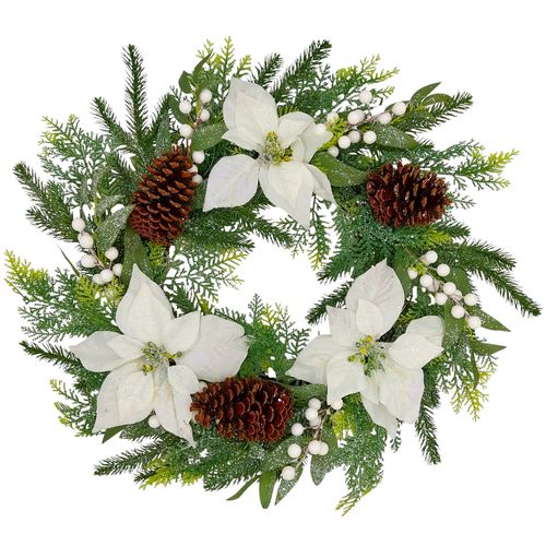 WIANEK ZIMOWY NA DRZWI WIENIEC ŚWIĄTECZNY STROIK GIRLANDA 60 cm DEKORACJA na Arena.pl