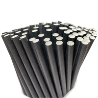 SŁOMKI PAPIEROWE SŁOMKA JEDNORAZOWA PAPIEROWA GRUBA 8 x 200mm CZARNA 200szt