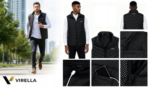 KAMIZELKA PODGRZEWANA OGRZEWANA 21 STREF USB XL MĘSKA BEZRĘKAWNIK POWERBANK na Arena.pl