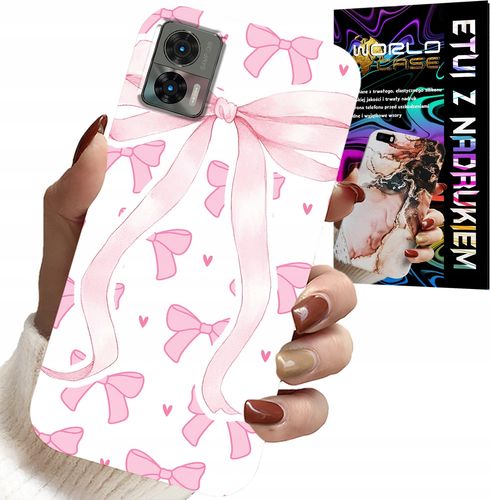 ETUI DO MOTOROLA EDGE 30 NEO - RÓŻOWE WSTAZKI WSTĄZKA MODNE WZORY CASE na Arena.pl