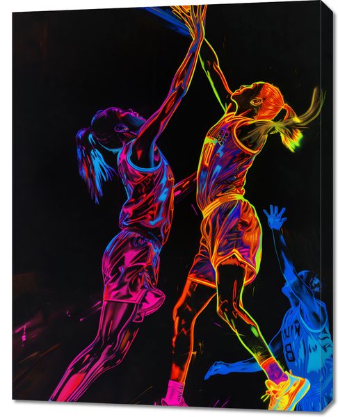 Obraz 70x90cm Mecz W Kosza zdjęcie 1