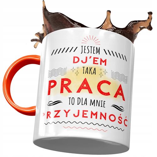 Kubek Pomarańczowy Dla Dja Dj'a Prezent Z Nadrukiem Ze Zdjęciem na Arena.pl