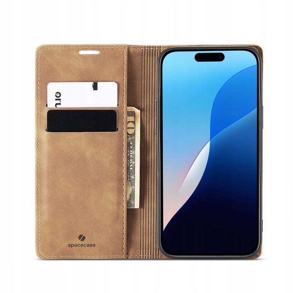 Spacecase Wallet Iphone 16 Pro Light Brown zdjęcie 13