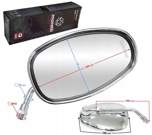 LUSTERKA DO MOTOCYKLA MOTOCYKLOWE M10 Duże Chrom Chopper Bobber MORETTI na Arena.pl