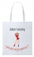 Torba Biała Eco Shopper Dla Tancerki Prezent Z Nadrukiem Ze Zdjęciem