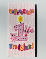 zaproszenia na roczek 10szt. + koperta