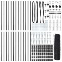 Ogrodzenie z słupkami Szary 1 x 50 m Stal pokryta PCV