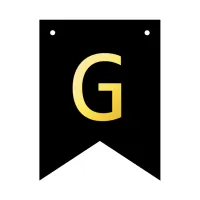 Baner personalizowany czarno-złoty litera G