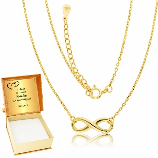 Złoty Łańcuszek Nieskończoność Celebrytka Grawer zdjęcie 1