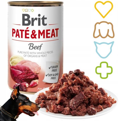mokra karma dla psa brit pate & meat beef wołowina 400 g bezzbożowa puszka na Arena.pl
