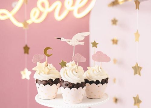 dekoracje do muffinek - bocian 11-12 cm, mix na Arena.pl