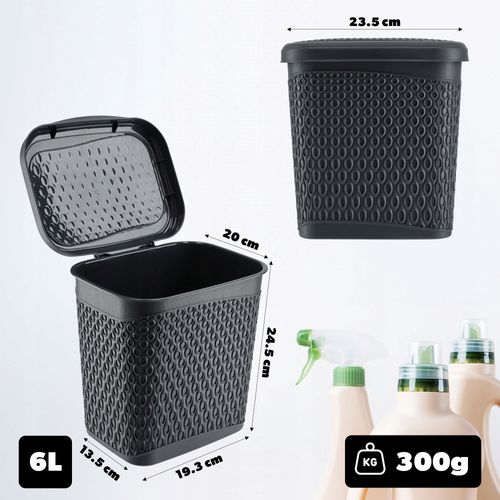 KADAX Pojemnik Na Proszek Do Prania 6L Detergenty Pudełko Szary na Arena.pl