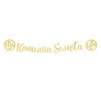 Girlanda komunijna Pierwsza Komunia Św.Baner złoty