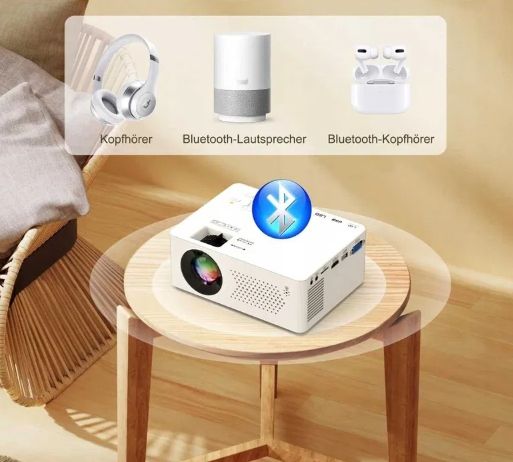 Mini Projektor iOS Android Windows Bluetooth 1080P działa z TV zdjęcie 2