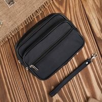 saszetka męska skórzana do ręki klasyczna skóra naturalna czarna abruzzo