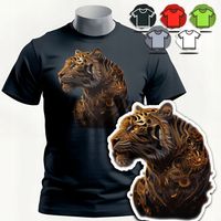 KOSZULKA T-SHIRT MĘSKI WZORY DO WYBORU - TYGRYS TIGER PUMA ZWIERZE - XS