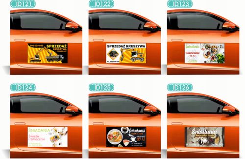 Magnes na samochód reklama magnetyczna 60x30 USŁUGI SPRZĄTANIE dużo wzorów na Arena.pl