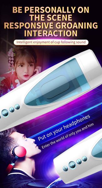 Masturbator-Vibrating, Rotating and Flashing Masturbation USB 10+10 Function / Talk Mode zdjęcie 11