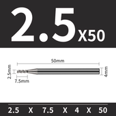 Frez trzpieniowy VHM 2-ostrzowy do aluminium Rozmiar: Ø2.5x7.5x4Dx50L