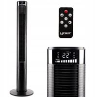 Cichy Wentylator kolumnowy Wiatrak podłogowy domowy stojący CZARNY