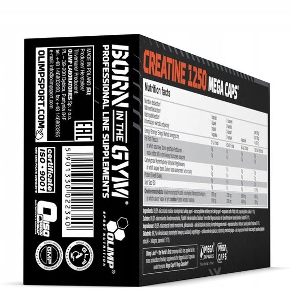 Monohydrat kreatyny OLIMP Creatine 1250 Mega Caps zdjęcie 3