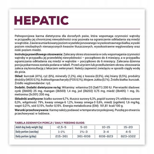 VET EXPERT HEPATIC DOG 6x200g weterynaryjna pies niewydolność wątroby na Arena.pl