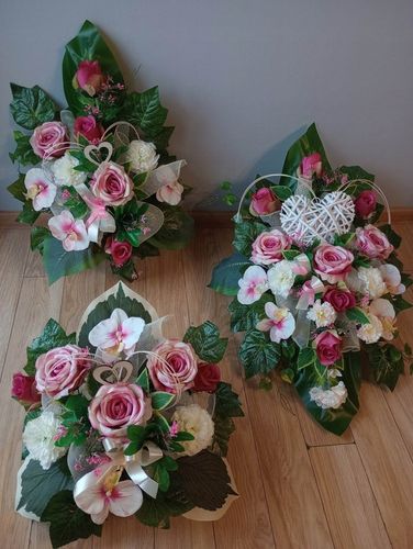 Stroik na cmentarz GRÓB kompozycja SERCE WIKLINOWE na Arena.pl