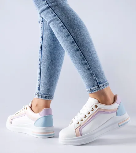 Biało-różowe sneakersy na platformie Mayfield 37 na Arena.pl