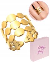 Pierścionek damski pozłacany KÓŁECZKA potrójny regulowany kółka stal 316L