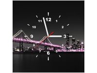 50X50CM ZEGAR ŚCIENNY PANORAMA MOSTU SAN FRANCISCO DREWNO