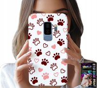 ETUI DO SAMSUNG GALAXY S9 PLUS - PSIE ŁAPKI NA BIAŁYM TLE, PIES, KOT, MIŚ