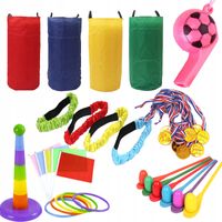 ZESTAW Gry i ZABAWY na DWÓR URODZINY SZKOŁY dla DZIECI 32 elementy