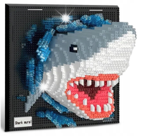 KLOCKI KONSTRUKCYJNE ZESTAW 3D REKIN SHARK OBRAZ DEKORACJA 2166 ELEMENTÓW