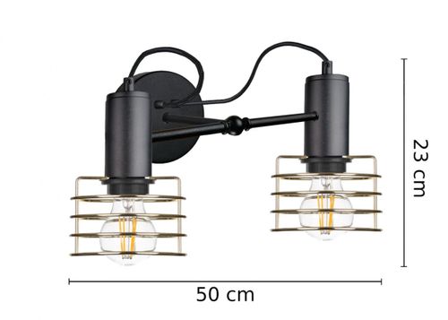 Kinkiet 2xE27 RUNE BLACK/GOLD na Arena.pl