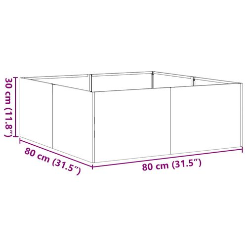 Doniczka Antracyt 80x80x30 cm Stal na Arena.pl