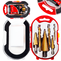 Wiertła WIERTŁO Stopniowe Stożkowe Otwornice Do Metalu 4-32mm Z Frezami KPL