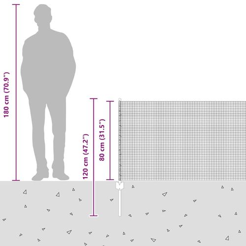 Ogrodzenie z słupkami Zielony 0.8 x 10 m Stal na Arena.pl