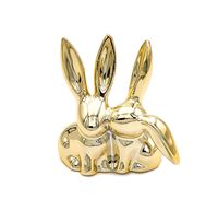 Króliczek wielkanocny królik ceramiczny złoty zajączek glamour
