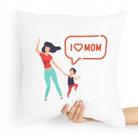 Poduszka Prezent Upominek Dla Mamy I Love Mom Z Nadrukiem Ze Zdjęciem