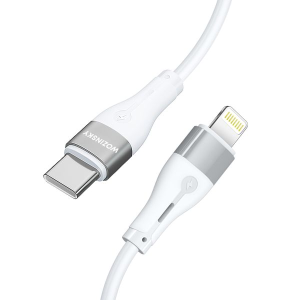 kabel przewód do iphone usb-c - lightning pd 27w 1m biały zdjęcie 3