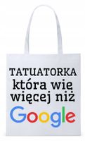 Torba Biała Eco Shopper Dla Tatuażysty Prezent Z Nadrukiem Ze Zdjęciem