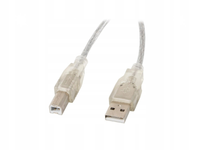 LANBERG Kabel USB 2.0 AM-BM 1.8M Ferryt przezroczysty