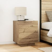 Szafki nocne  z oświetleniem LED 2 szt. Dąb rzemieślniczy 45x40x55 cm
