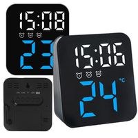 Zegar budzik cyfrowy LED z termometrem alarmem biurkowy stojący nowoczesny